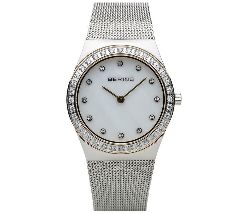 Bering Women's Stainless Crystal Bezel & Mesh Bracelet Watch — Main view