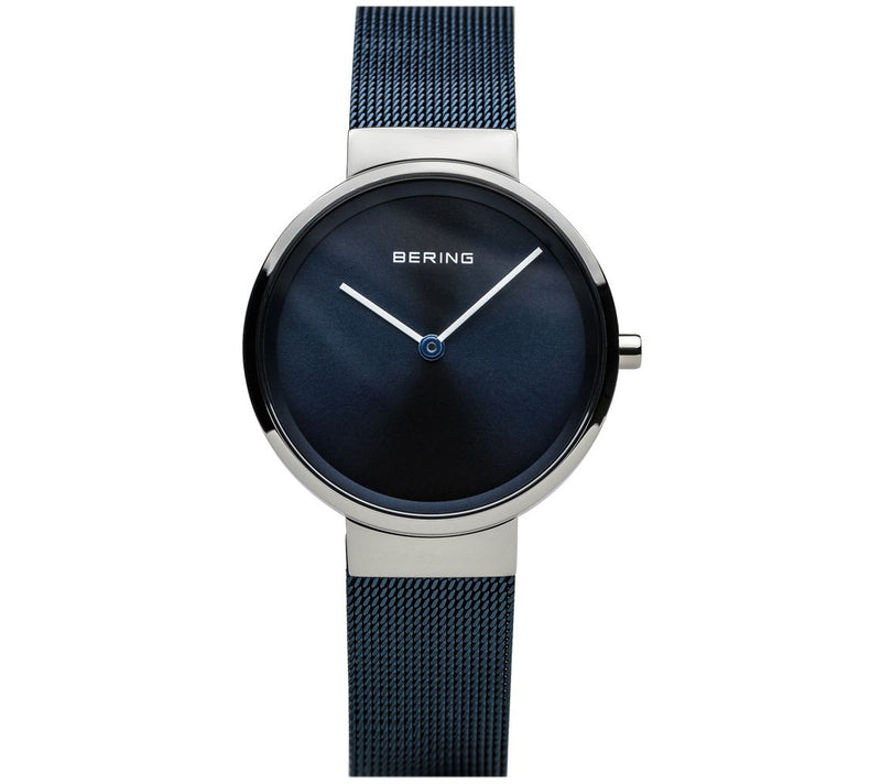 Bering Women's Classic Stainless & Blue Mesh Bracelet Watch — Main view