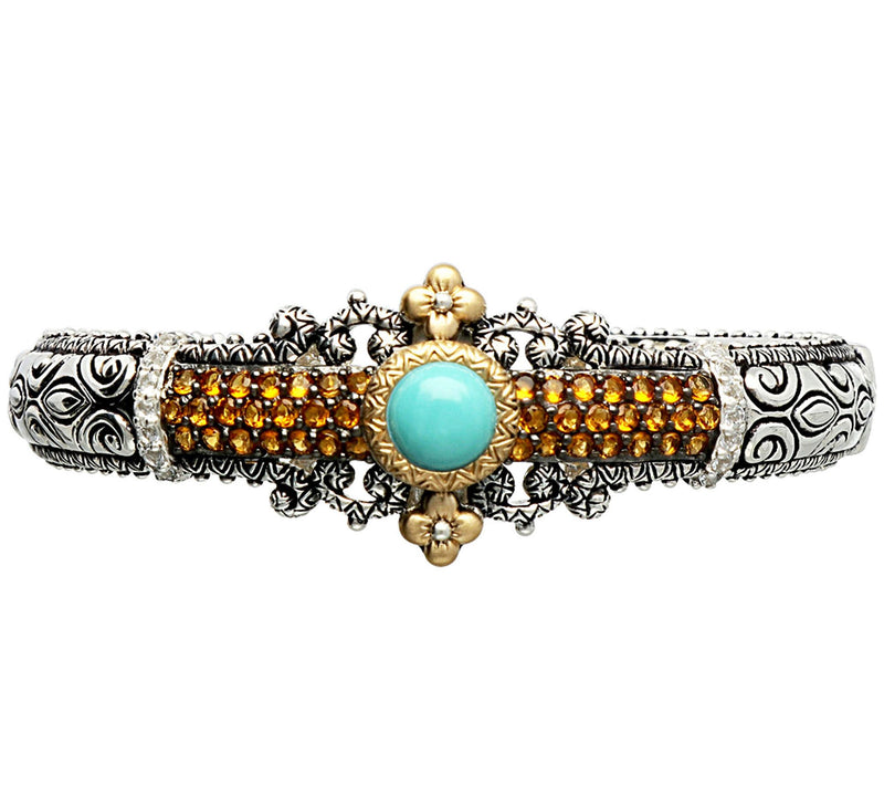 Barbara Bixby S terling Silver & 18K Gold Gems to ne Cuff — Main view