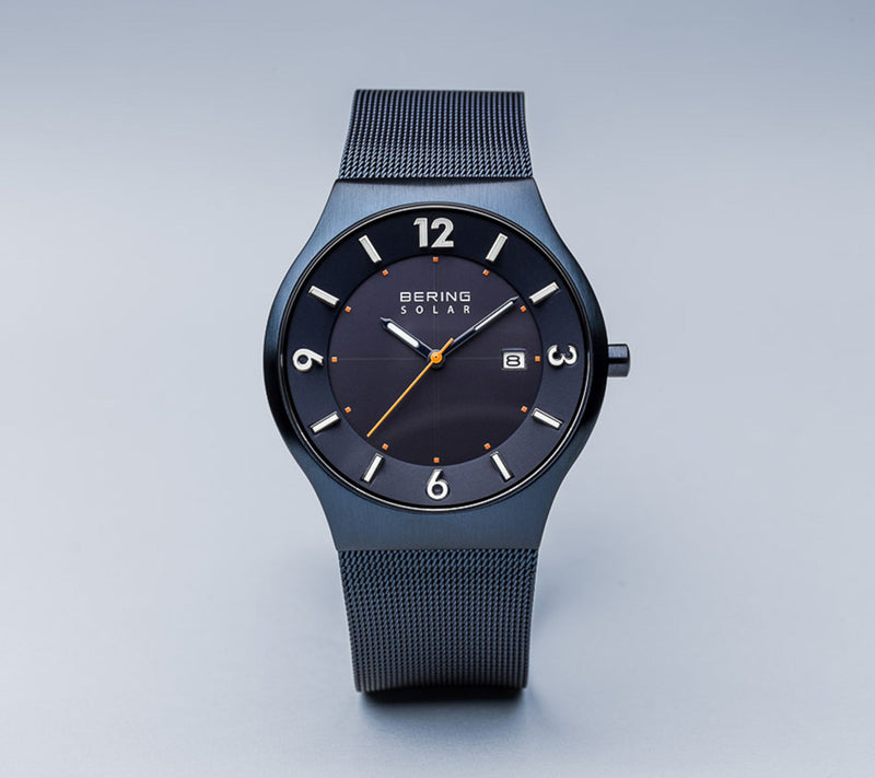 Bering Men's IP-Plated Blue Milanese Watch — View 3