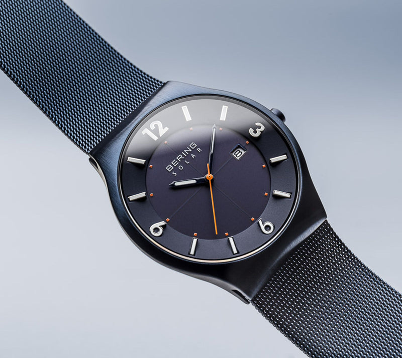 Bering Men's IP-Plated Blue Milanese Watch — View 2