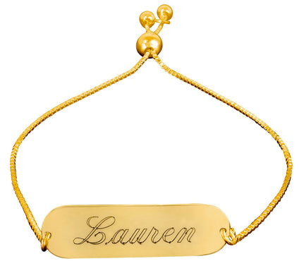 14K Gold-Plated Personalized Adjustable Name Br acelet