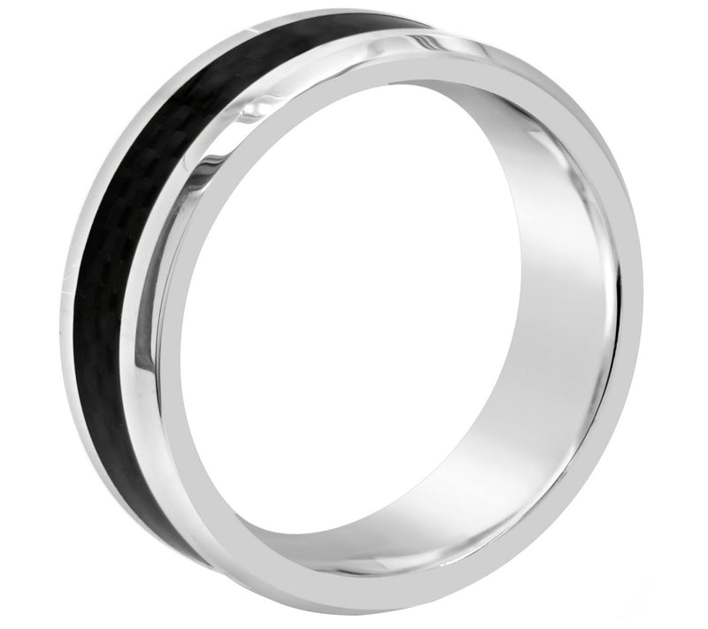 Men's Tungsten & Carbon Fiber Wedding Band Ring — View 2