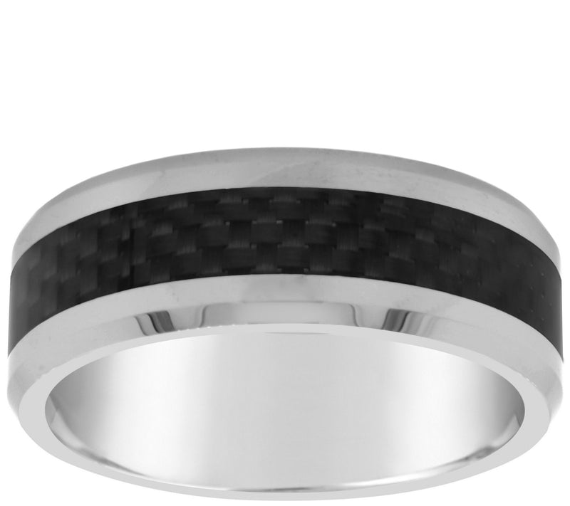 Men's Tungsten & Carbon Fiber Wedding Band Ring — Main view