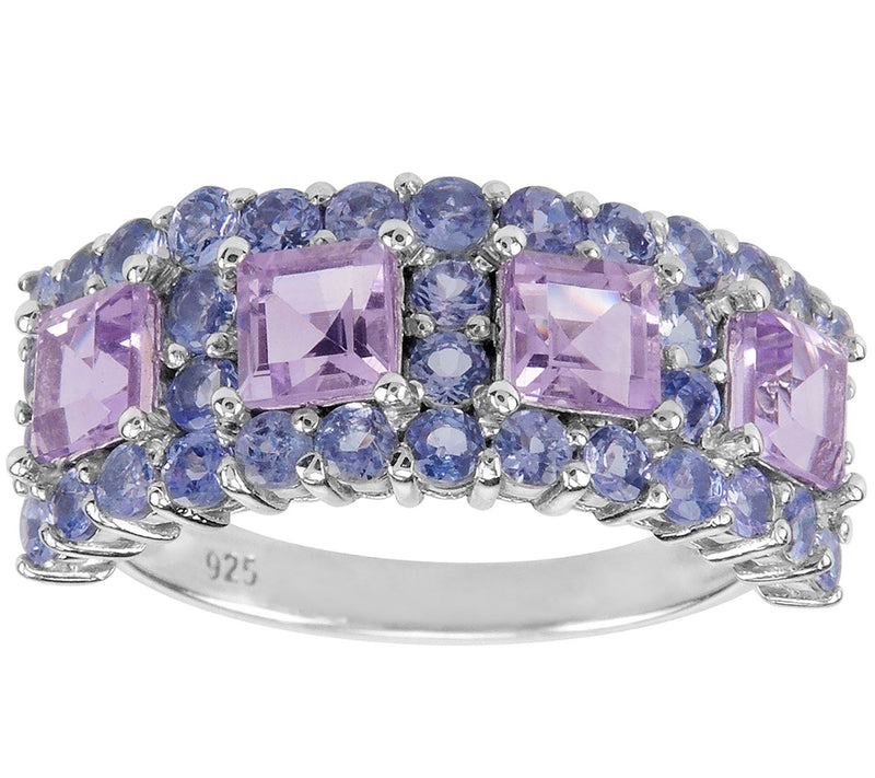 Sterling Silver 1.20 cttw Amet hyst & Tanzanit e Ring — Main view