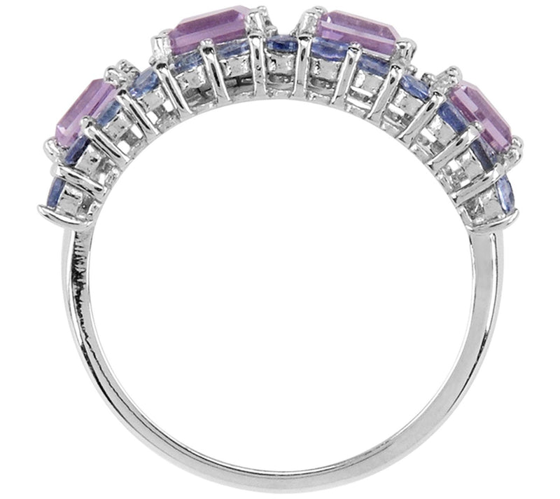 Sterling Silver 1.20 cttw Amet hyst & Tanzanit e Ring — View 3