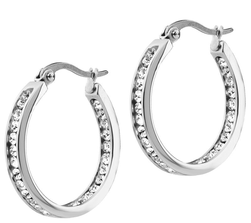 Steel by Design 1" Inside Out Hoop Earrings — Main view