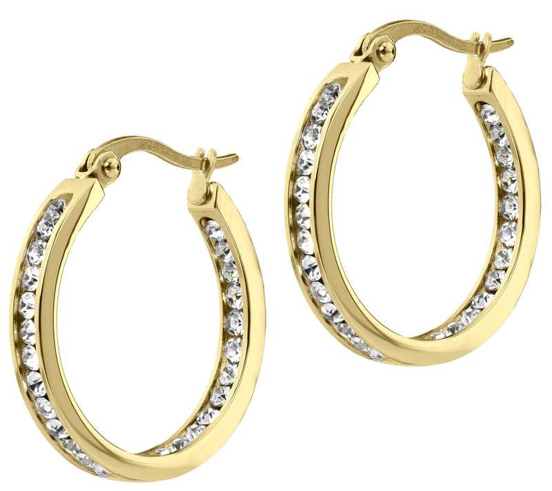 Steel by Design 1" Inside Out Hoop Earrings — View 9