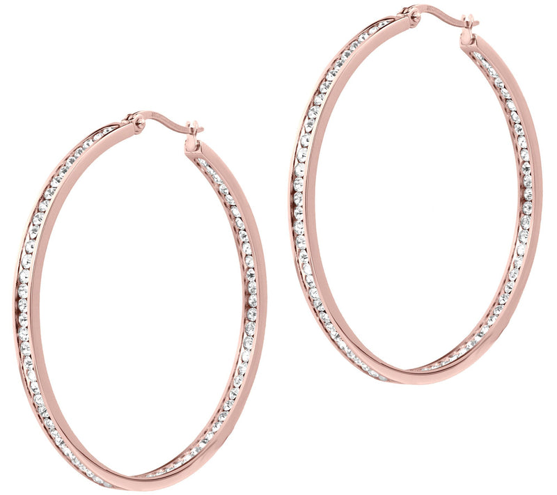 Steel by Design 2" Inside Out Hoop Earrings — View 5