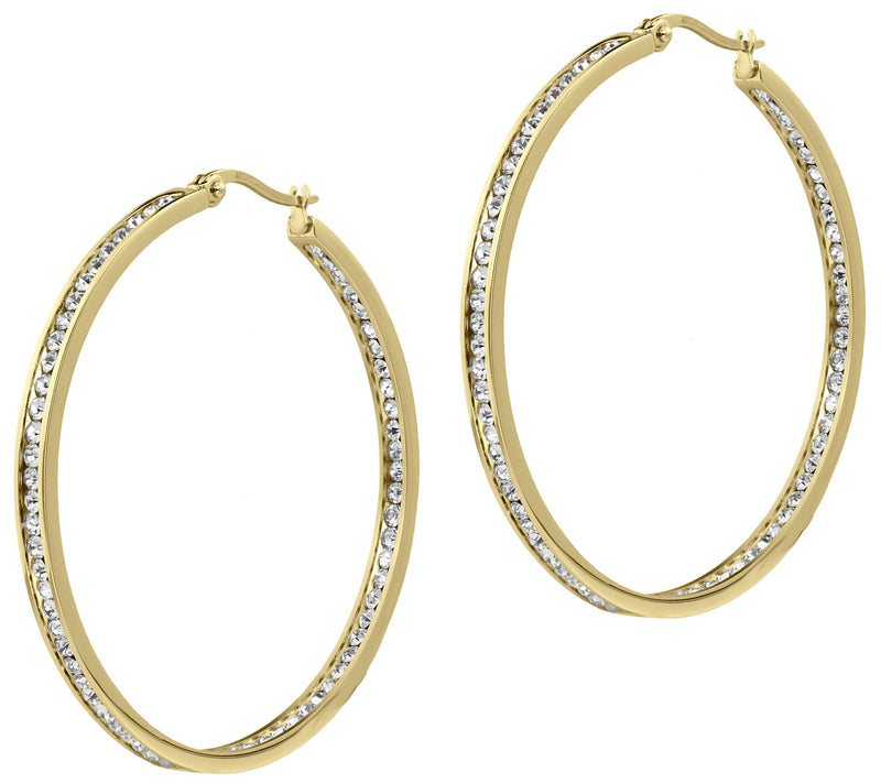 Steel by Design 2" Inside Out Hoop Earrings — View 7