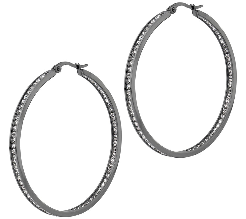 Steel by Design 2" Inside Out Hoop Earrings — View 9