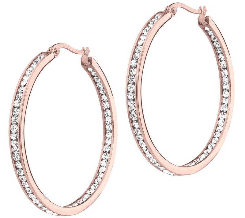 Steel by Design 1-1/2" Inside Out Hoop Earrings — View 5