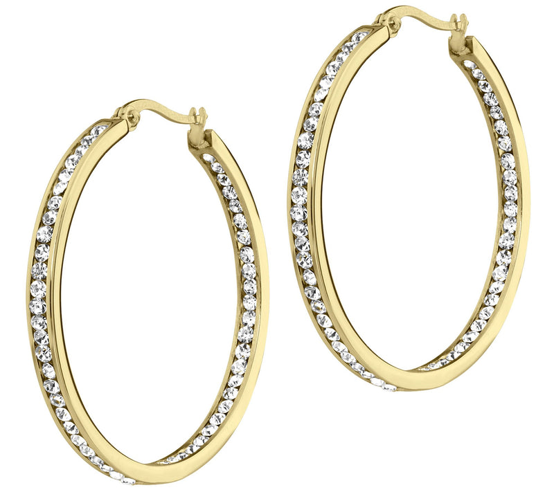 Steel by Design 1-1/2" Inside Out Hoop Earrings — View 7