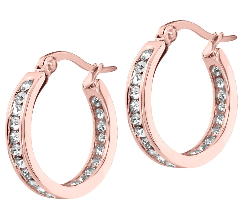 Steel by Design 3/4" Inside Out Hoop Earrings — View 5