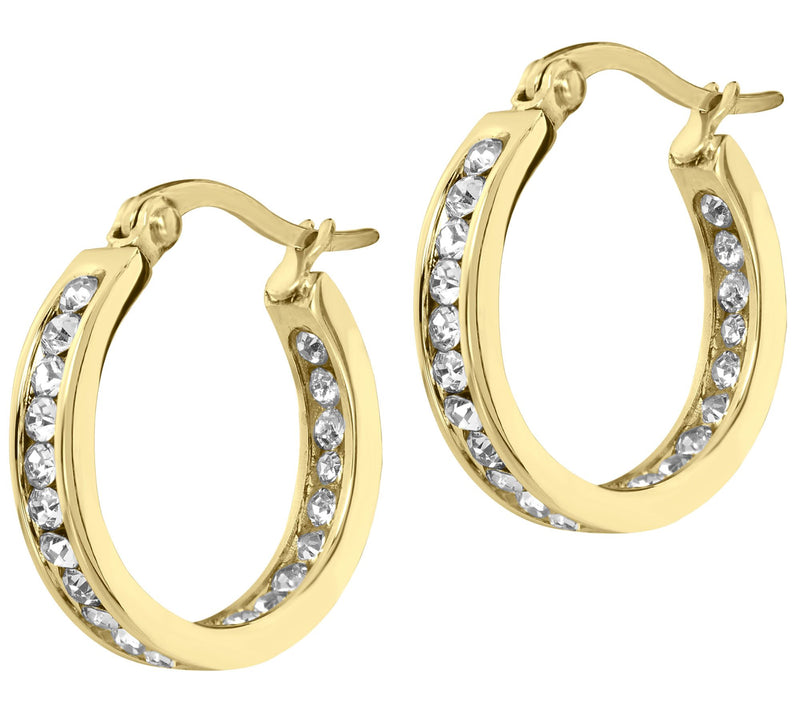 Steel by Design 3/4" Inside Out Hoop Earrings — View 7