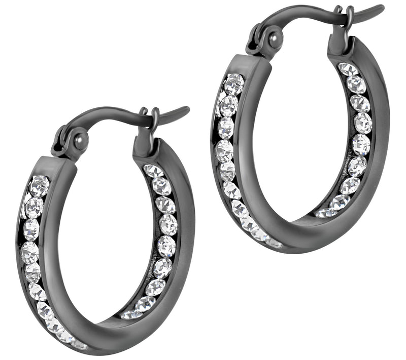 Steel by Design 3/4" Inside Out Hoop Earrings — View 9