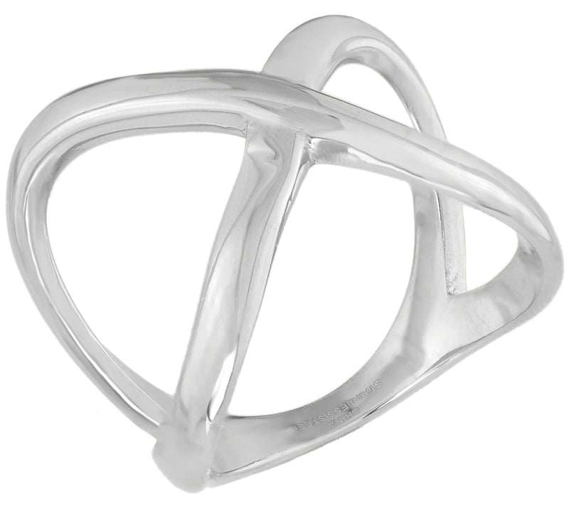 Steel by Design Contemporary X-Design Ring — View 2