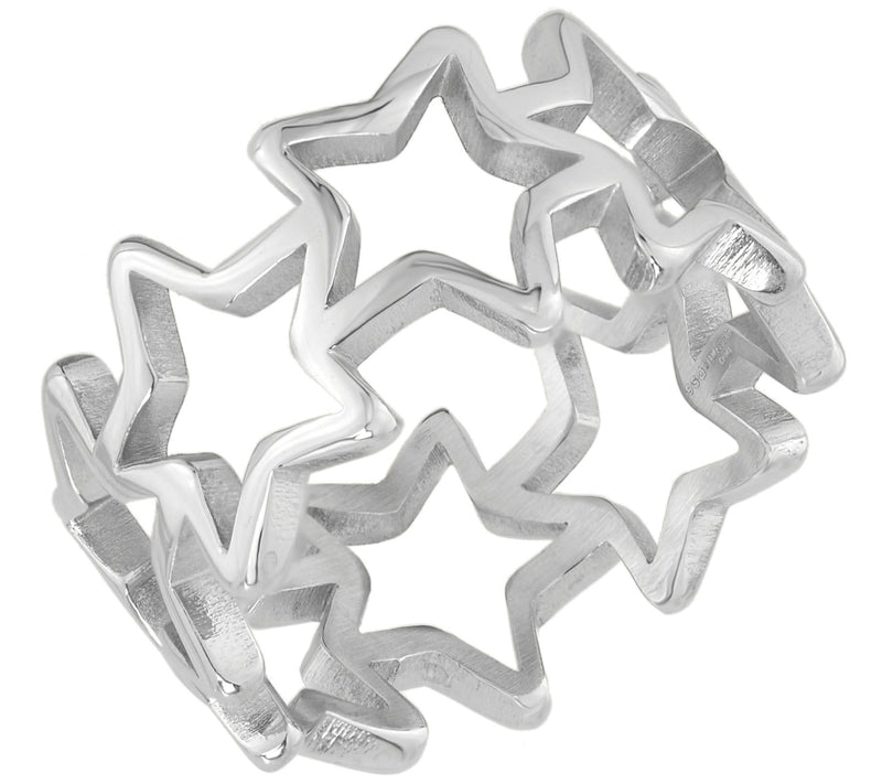 Steel by Design Open-Star Band Ring — View 2
