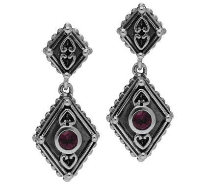 Elyse Ryan Sterling Silver Gemstone Drop Earrin gs