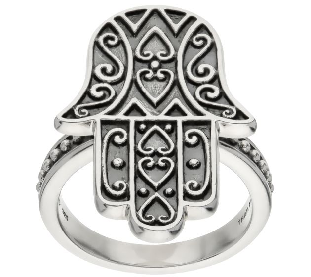 Elyse Ryan Sterling Silver Hamsa Ring — Main view