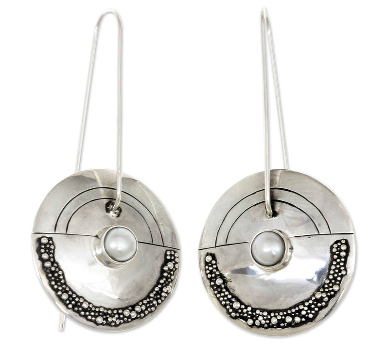Novica Artisan Crafted Sterling Cultured PearlDrop Earrings — Main view