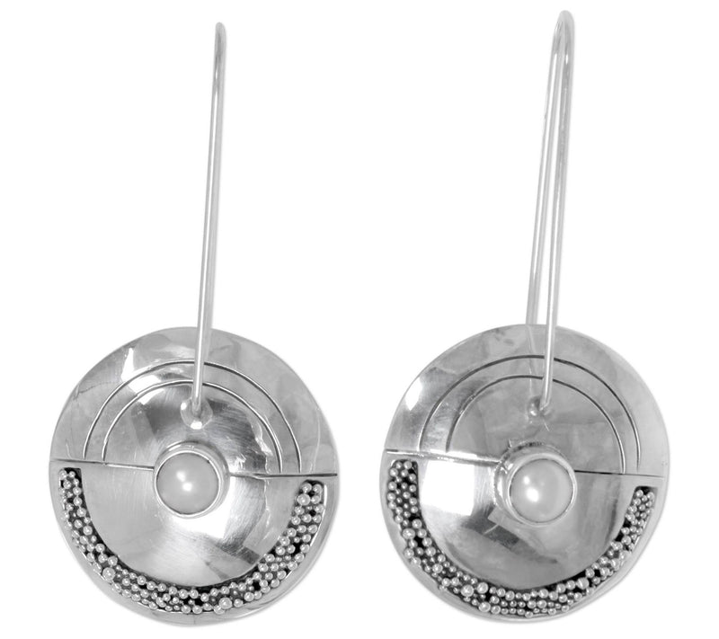 Novica Artisan Crafted Sterling Cultured PearlDrop Earrings — View 2