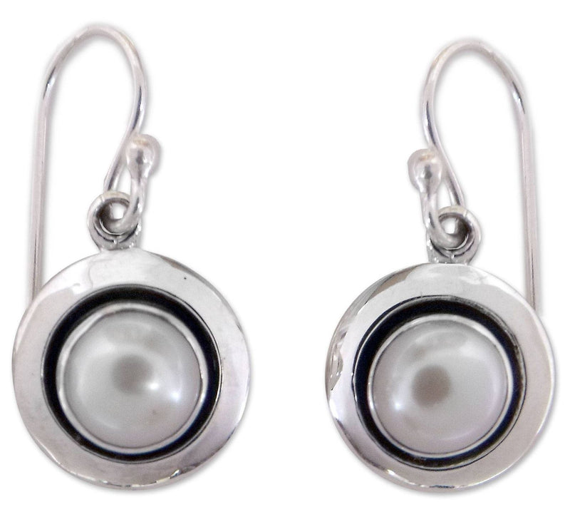 Novica Artisan Crafted Sterling Cultured PearlDangle Earrings — Main view
