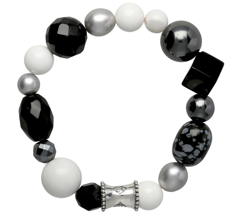 Elyse Ryan Sterling Black Gemstone "Wrist Rocks " Bracelet — Main view