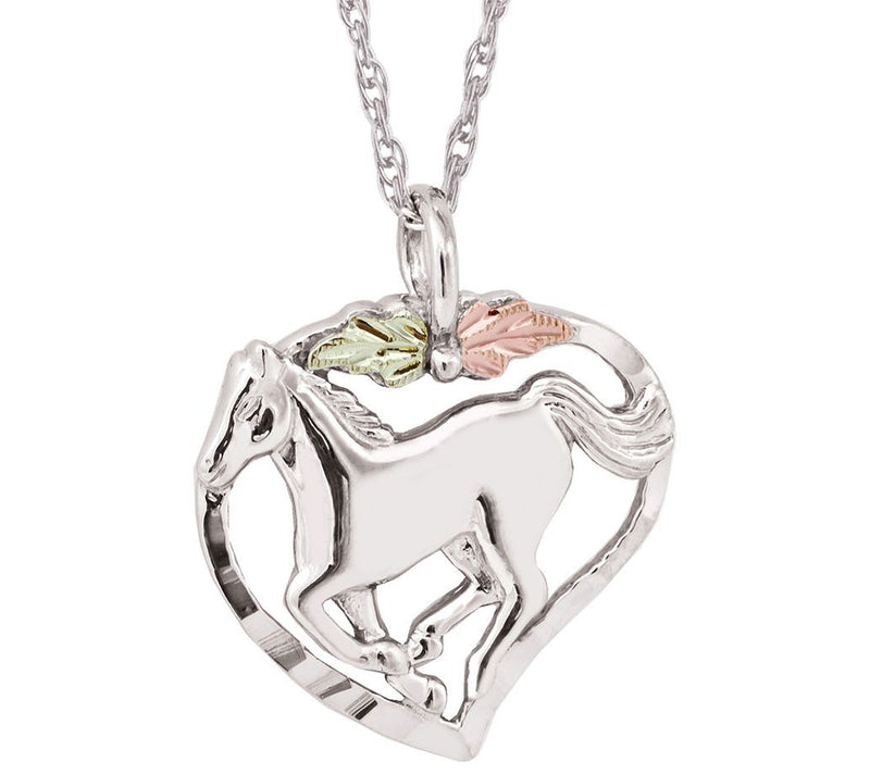 Black Hills Gold Horse Pendant Sterling/12K — Main view
