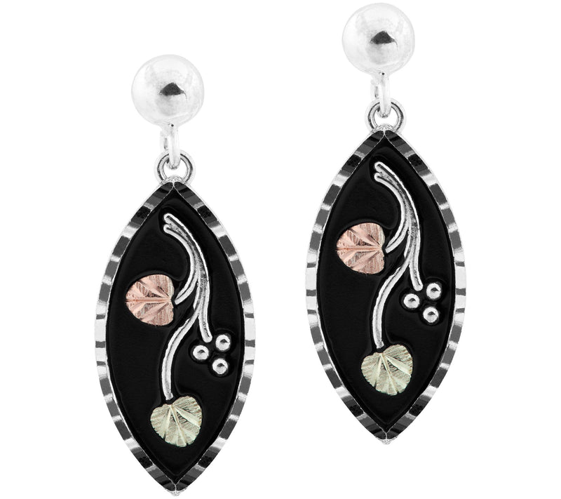 Black Hills Gold Post Dangle Earrings Sterling/ 12K — Main view