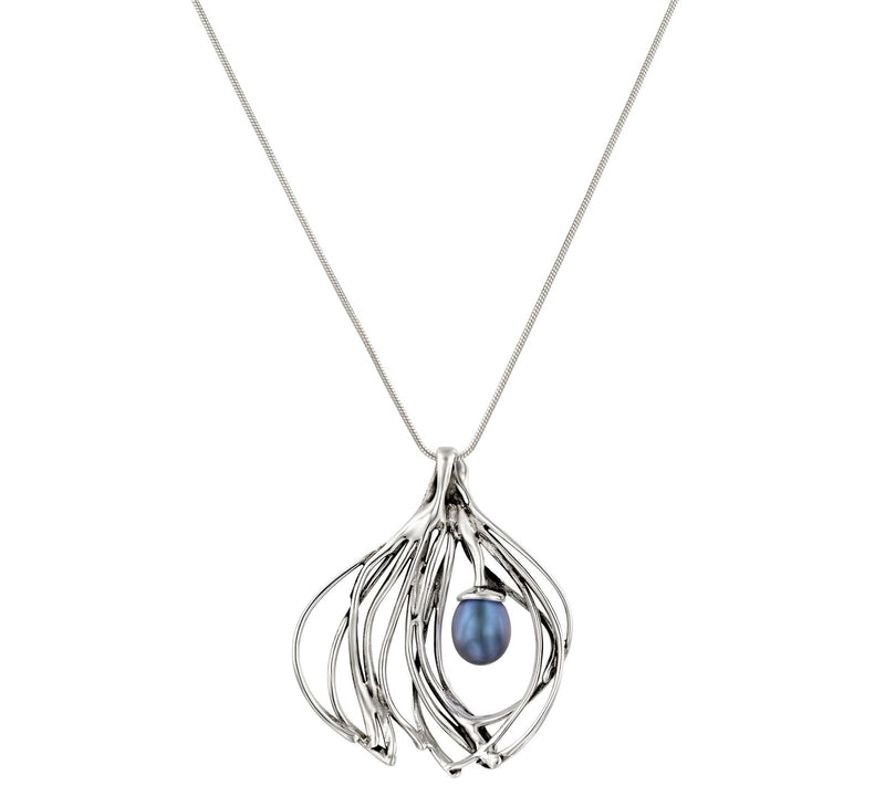 Hagit Sterling Cultured Pearl Pendant w/ Chain — View 5
