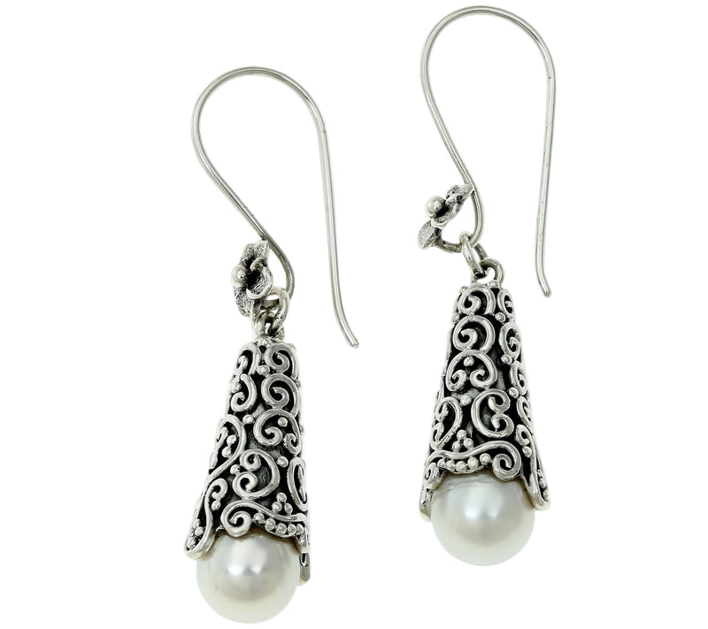 Novica Artisan Crafted Cultured Pearl Dangle Earrings — Main view