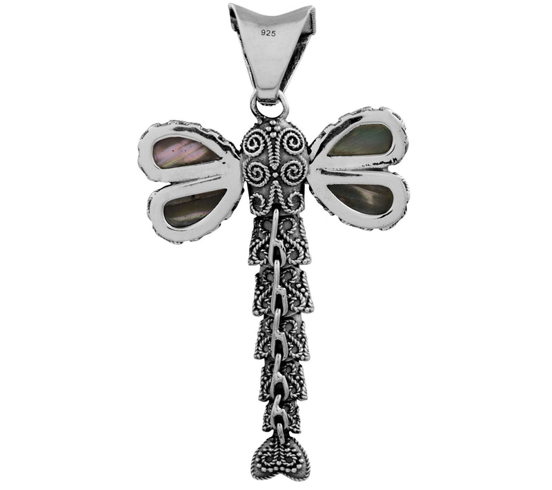 Artisan Crafted Abalone Dragonfly Pendant — View 2