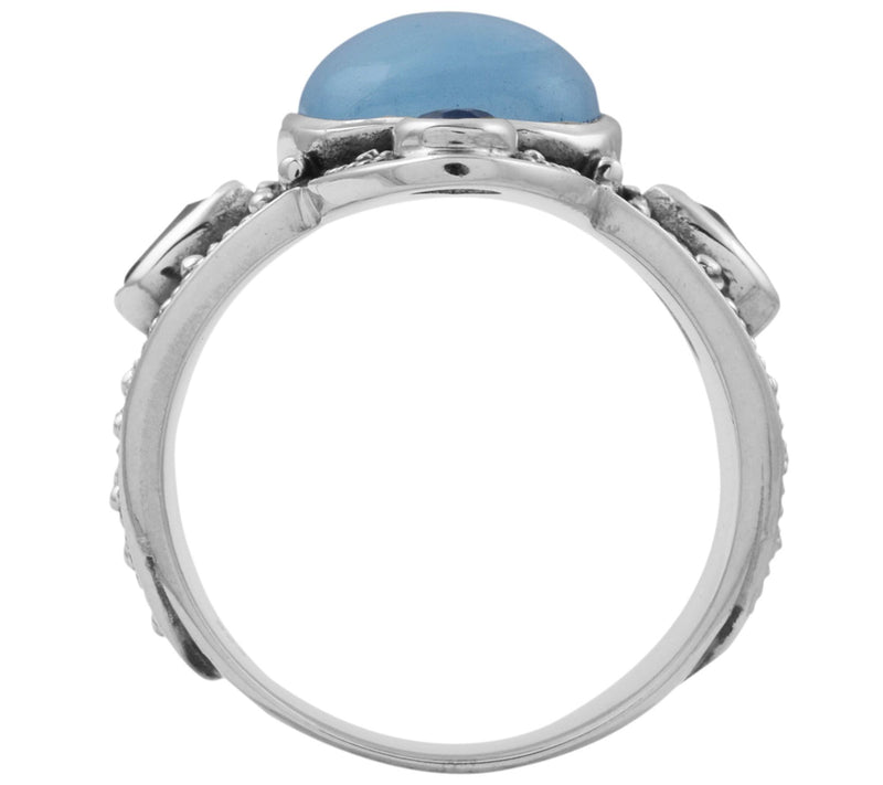Artisan Crafted Sterling Milky Aqua and Londonue Topaz Ring — View 4