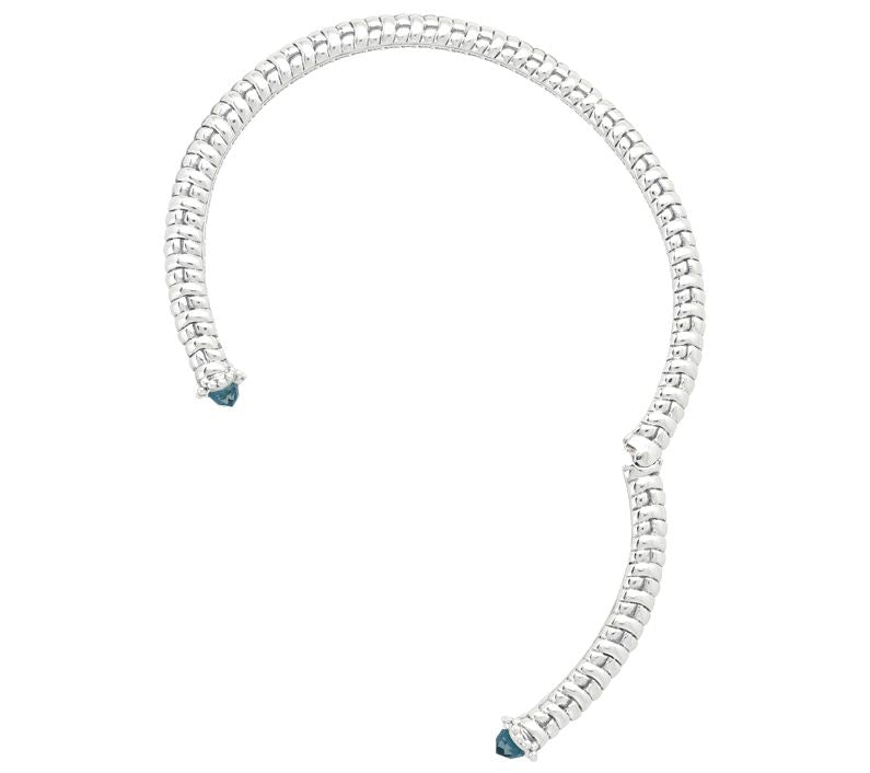 Tiffany Kay Studio Sterling Elite Blue Topaz Hi nged Cuff — View 4