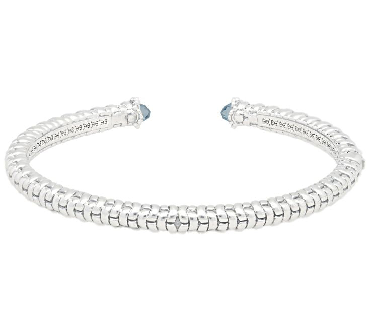 Tiffany Kay Studio Sterling Elite Blue Topaz Hi nged Cuff — View 2