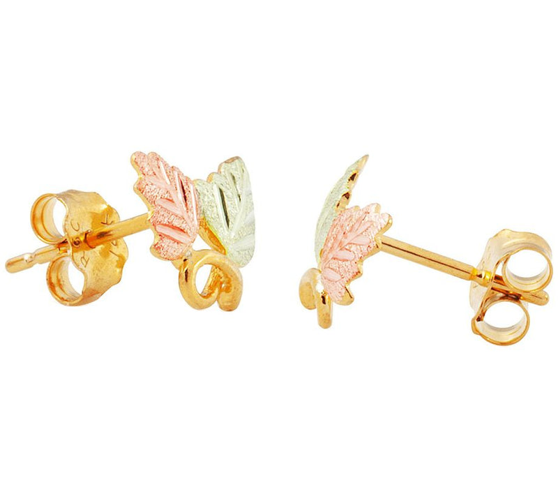 Black Hills Gold Double Leaf Earrings, 10K/12K — View 2