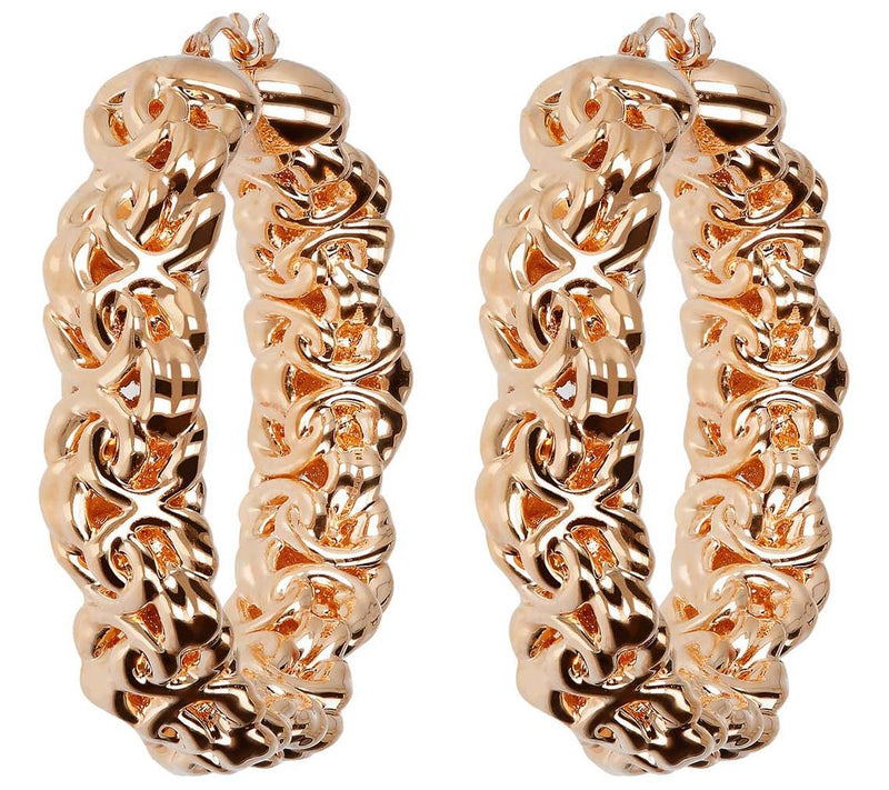 BellaOro Byzantine 1.5" Round Hoop Earrings, 1 4K — View 7