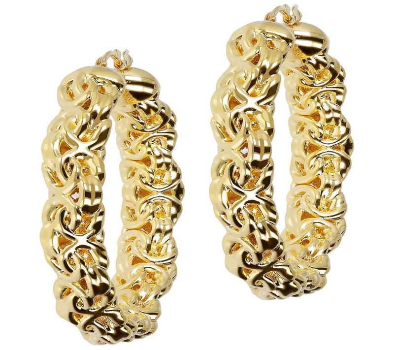 BellaOro Byzantine 1.5" Round Hoop Earrings, 1 4K — Main view