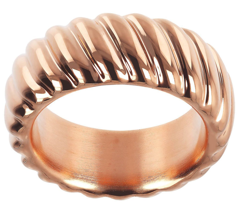 BellaOro Ribbed Wide Band Ring, 14K G old Over — View 5