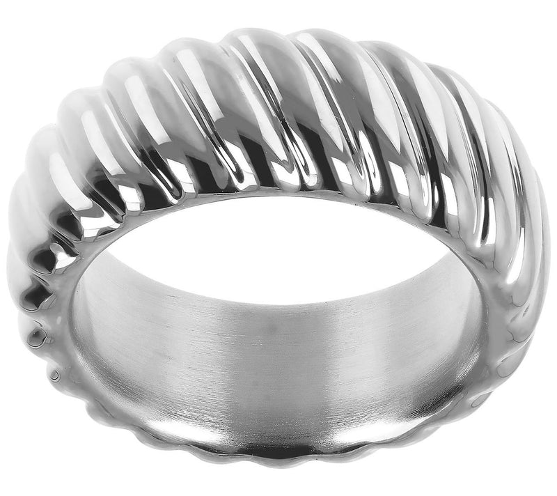 BellaOro Ribbed Wide Band Ring, 14K G old Over — View 7