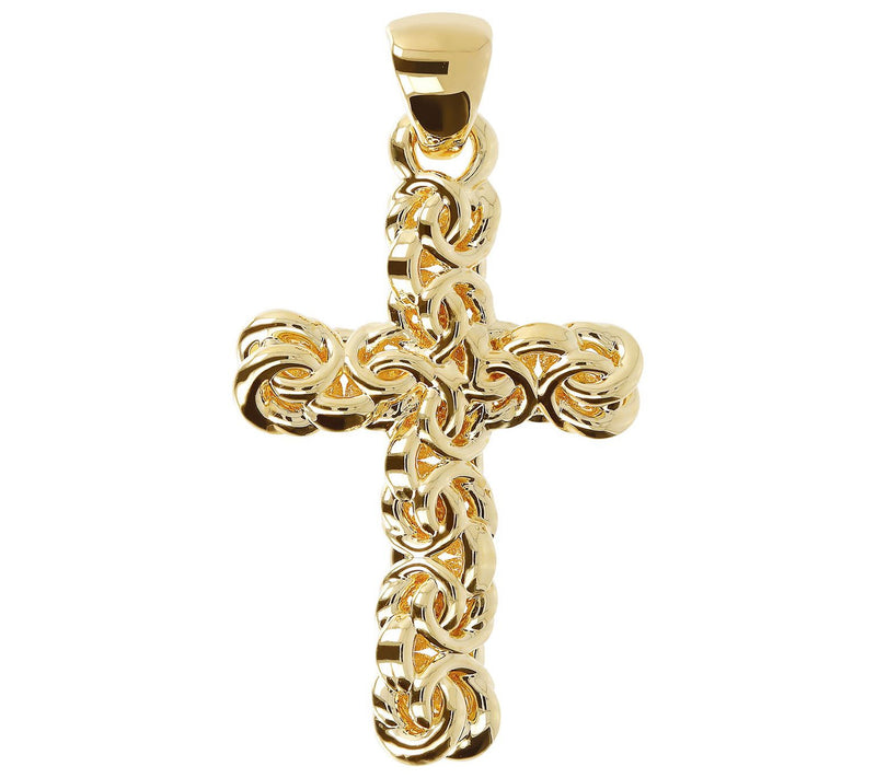 BellaOro Polished Byzantine Cross Pendant, 14KGold Over Resin — Main view