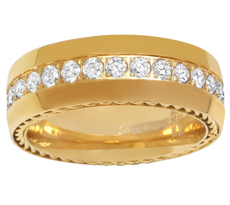 Steel by Design Men's Crystal Ring — Main view