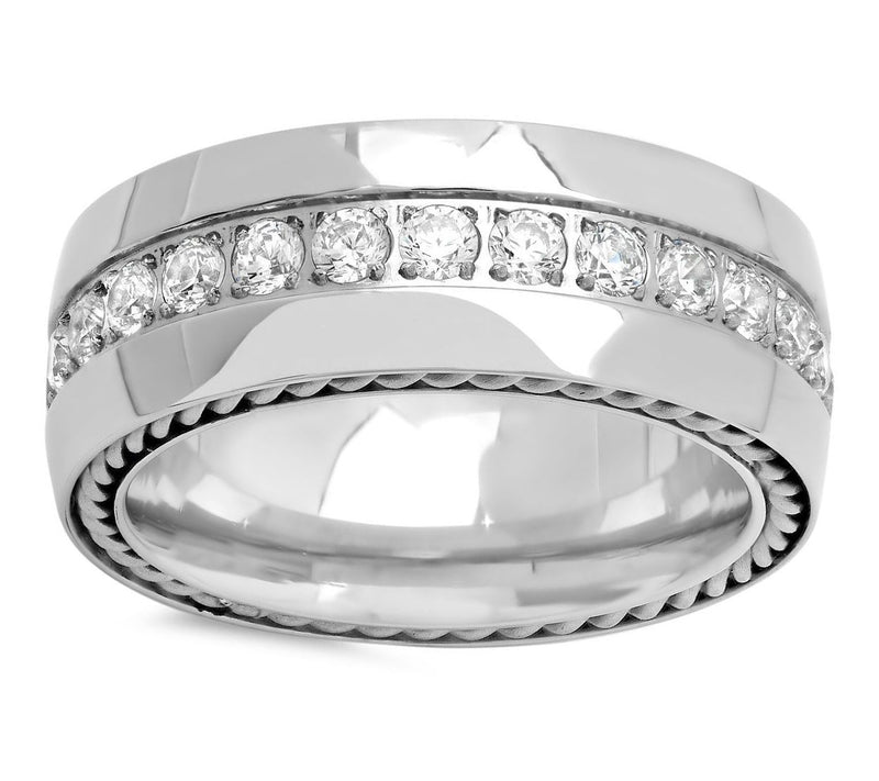 Steel by Design Men's Crystal Ring — View 3