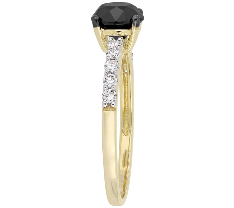 Affinity 1.20 cttw Black & White Diamond Ring ,14K Gold — View 2