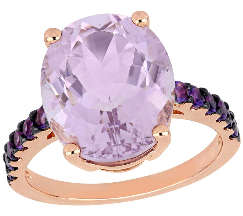 Sterling 7.90 cttw Amethyst and Rose de FranceCocktail Ring — Main view