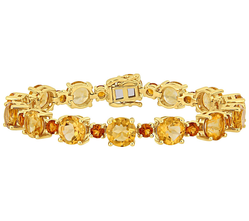 Sterling Silver 29.00 cttw Citrine Tennis Bracelet — Main view