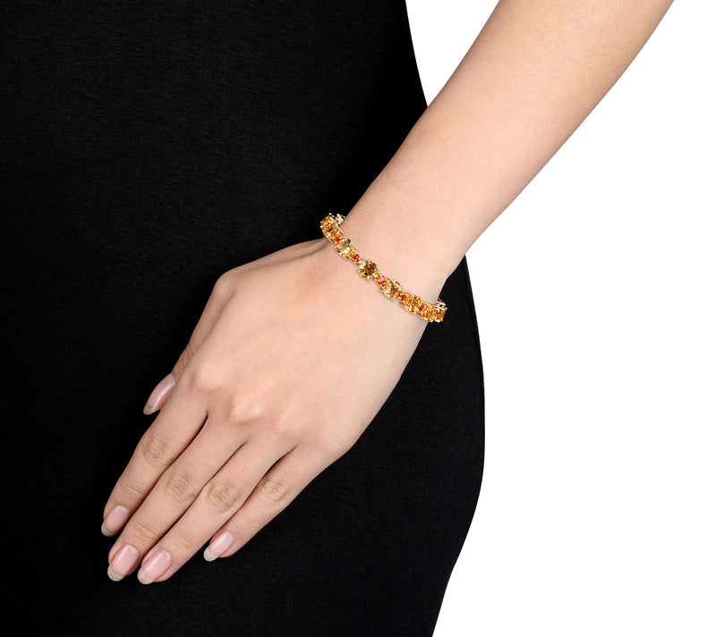 Sterling Silver 29.00 cttw Citrine Tennis Bracelet — View 3