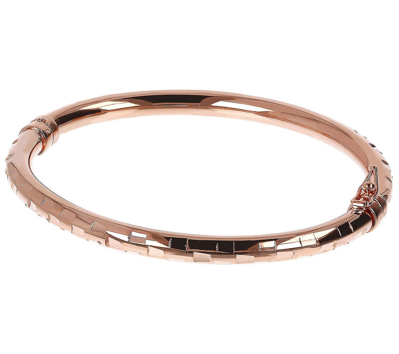 Bronzo Italia Diamond-Cut Oval Bangle — View 3