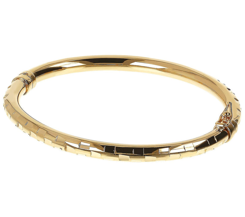 Bronzo Italia Diamond-Cut Oval Bangle — View 7
